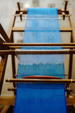 Wooden looms for Chinese silk tapestry