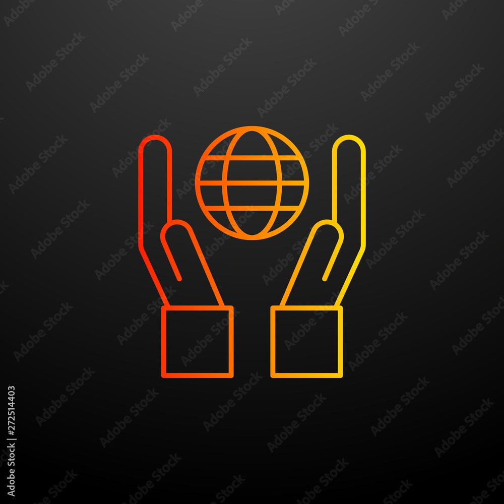 Aufkleber earth in hands nolan icon. elements of ecology set. simple icon for websites, web design, mobile app