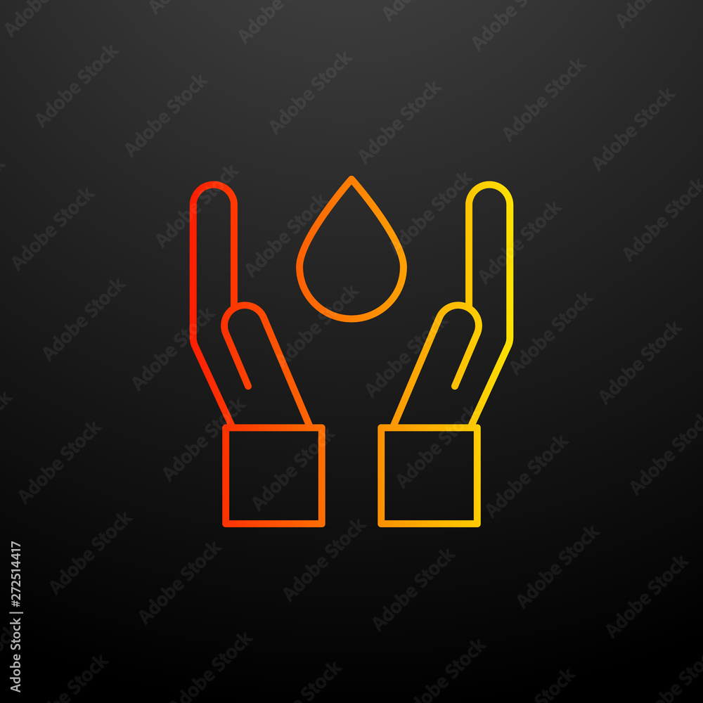 Poster water in hands nolan icon. elements of ecology set. simple icon for websites, web design, mobile app