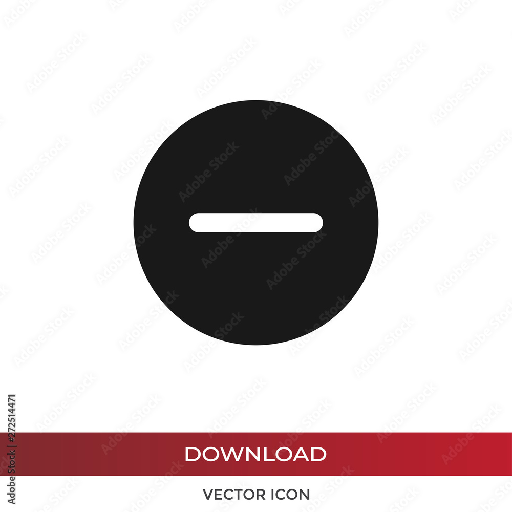 Aufkleber minus vector icon in modern design style for web site and mobile app