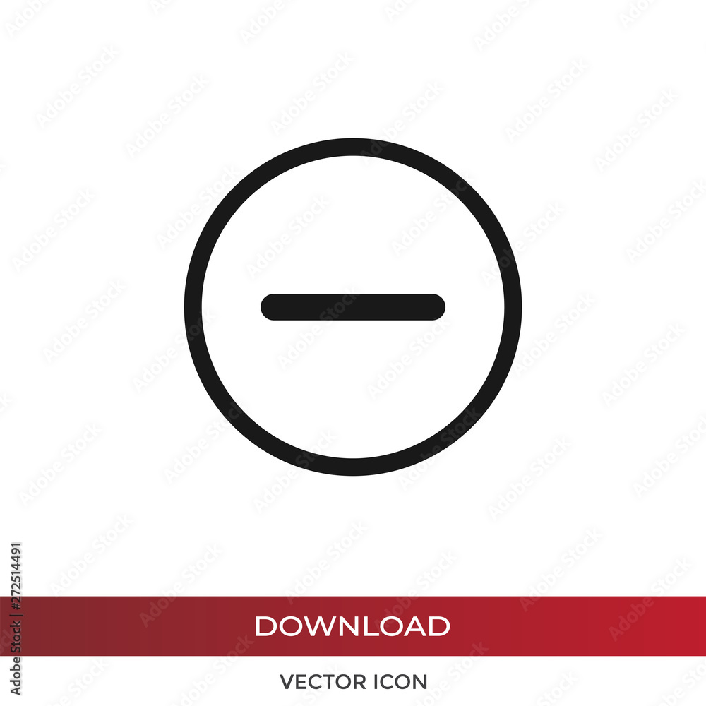 Poster minus vector icon in modern design style for web site and mobile app