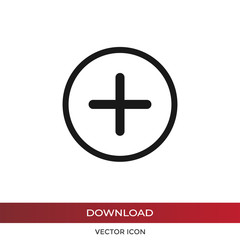 Obraz premium Plus vector icon, add symbol in modern design style for web site and mobile app