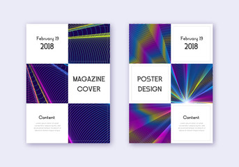 Business cover design template set. Rainbow abstra