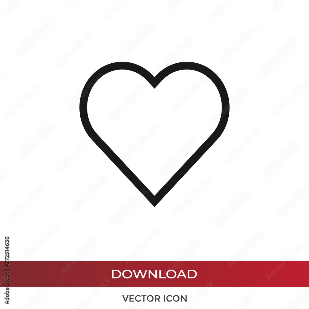 Aufkleber heart vector icon in modern design style for web site and mobile app