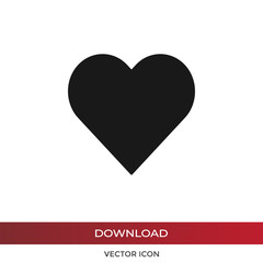 Heart vector icon in modern design style for web site and mobile app