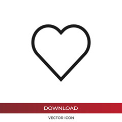 Heart vector icon in modern design style for web site and mobile app