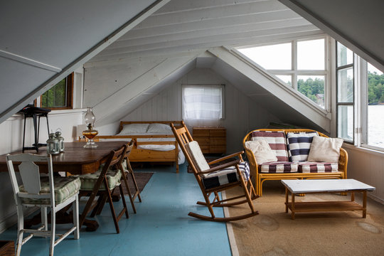 Rustic Interior of Boathouse loft