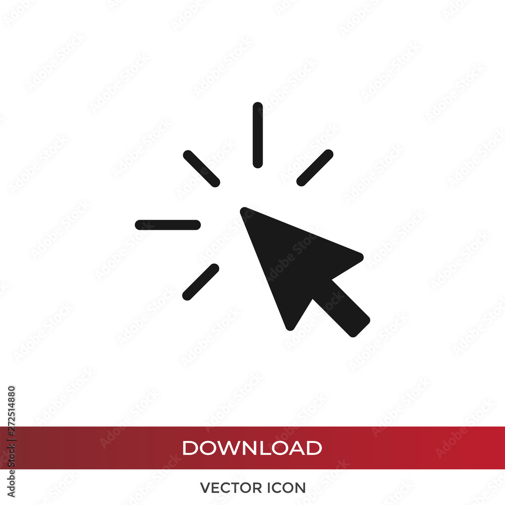 Aufkleber click vector icon in modern design style for web site and mobile app