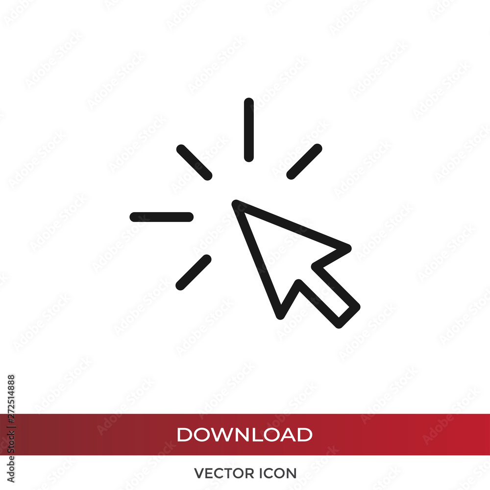 Aufkleber click vector icon in modern design style for web site and mobile app