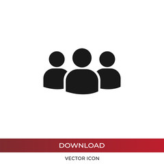 Group vector icon in modern design style for web site and mobile app
