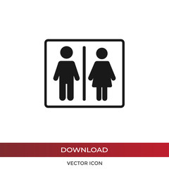 Man and woman vector icon in modern design style for web site and mobile app