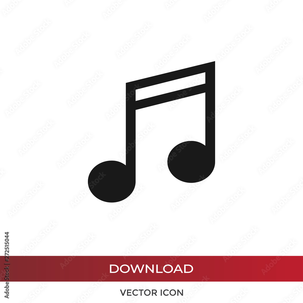 Aufkleber music vector icon in modern design style for web site and mobile app