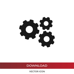 Gears vector icon in modern design style for web site and mobile app