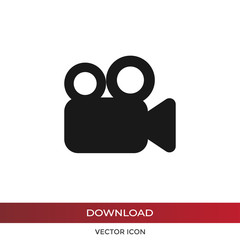 Video camera vector icon in modern design style for web site and mobile app