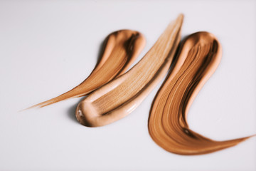 Liquid makeup streaks.