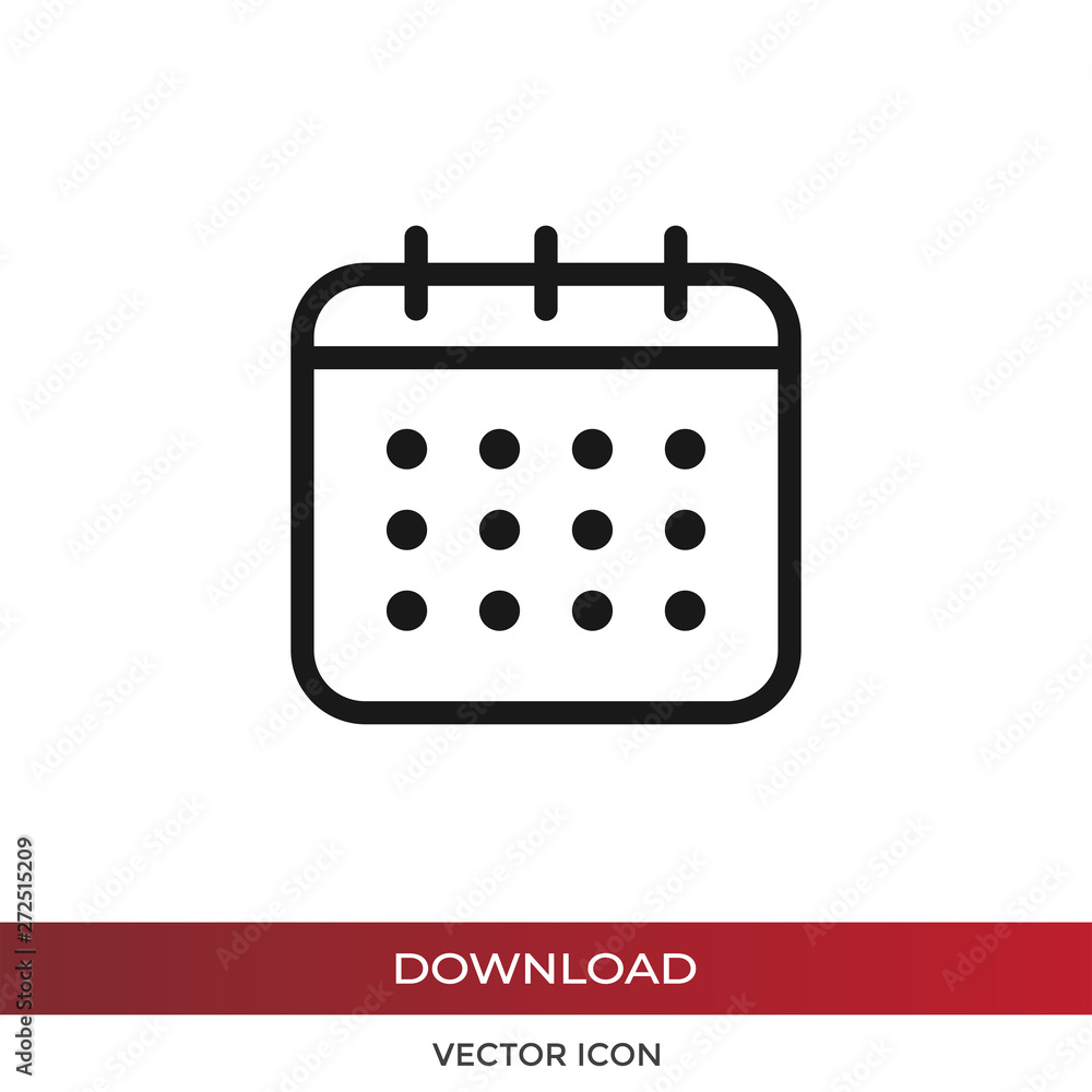 Aufkleber calendar vector icon in modern design style for web site and mobile app