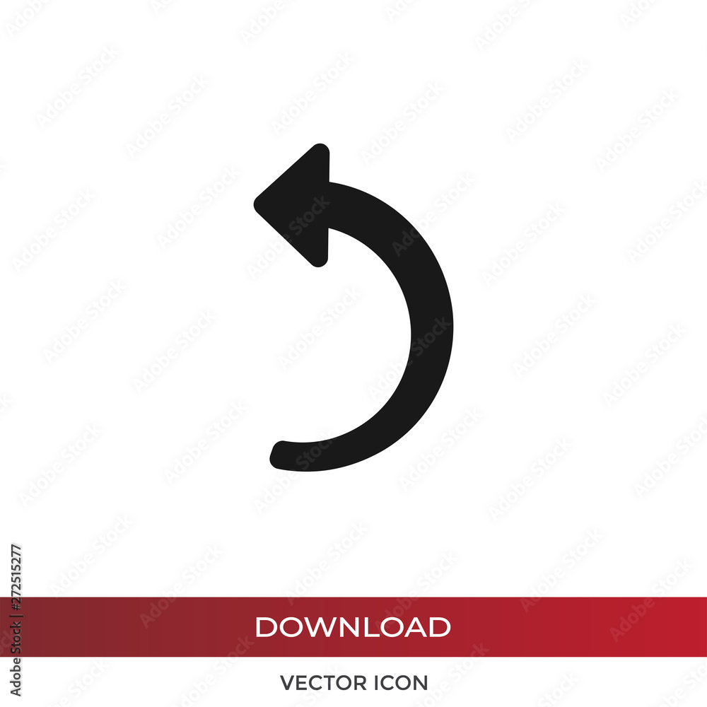 Poster back arrow vector icon in modern design style for web site and mobile app