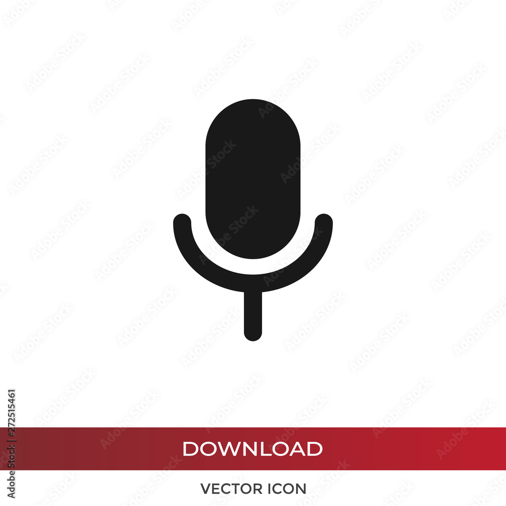 Aufkleber microphone vector icon in modern design style for web site and mobile app