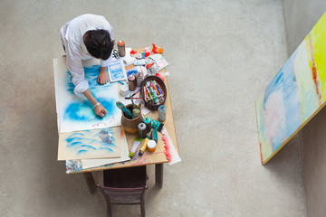 Moment in an artist studio