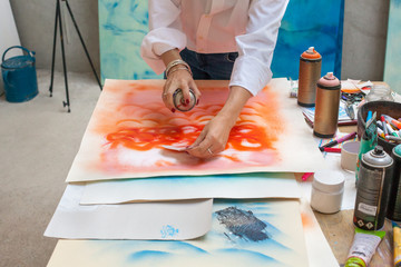 Moment in an artist studio