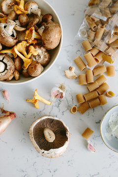 Mushrooms and pasta