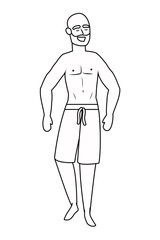 Boy with summer swimwear design