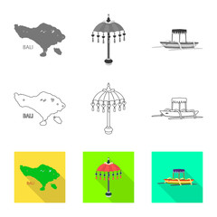 Vector illustration of  and travel sign. Set of  and traditional stock symbol for web.