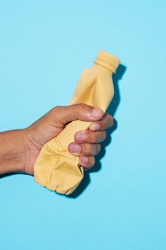 man with a plastic bottle