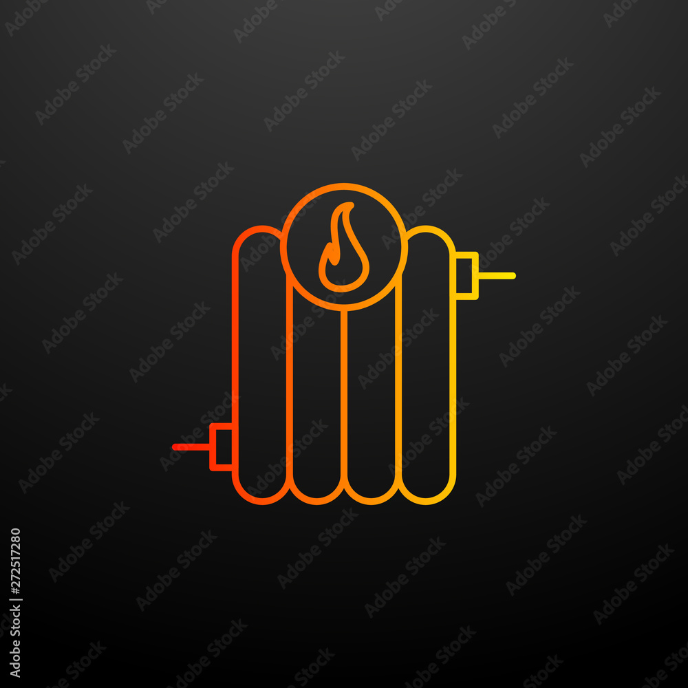 Poster hot radiator nolan icon. elements of automation set. simple icon for websites, web design, mobile ap
