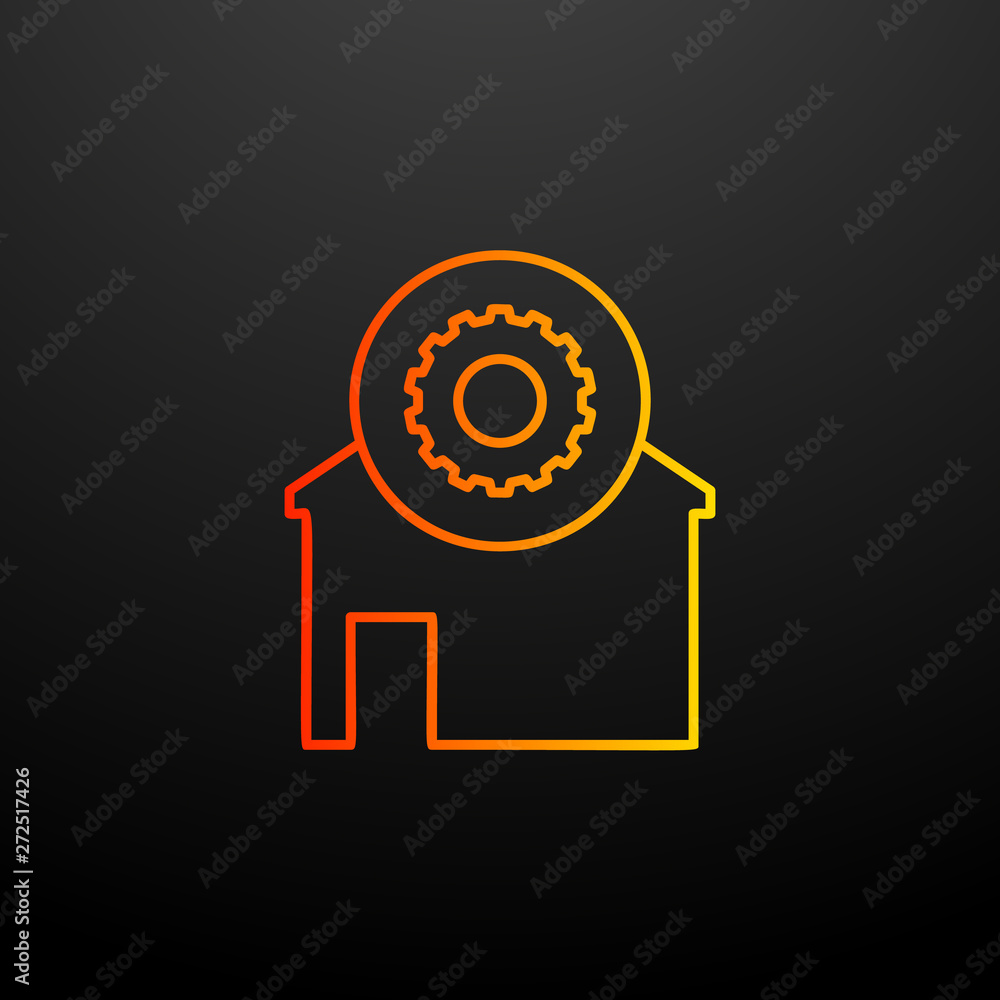 Poster gear house nolan icon. elements of automation set. simple icon for websites, web design, mobile app,