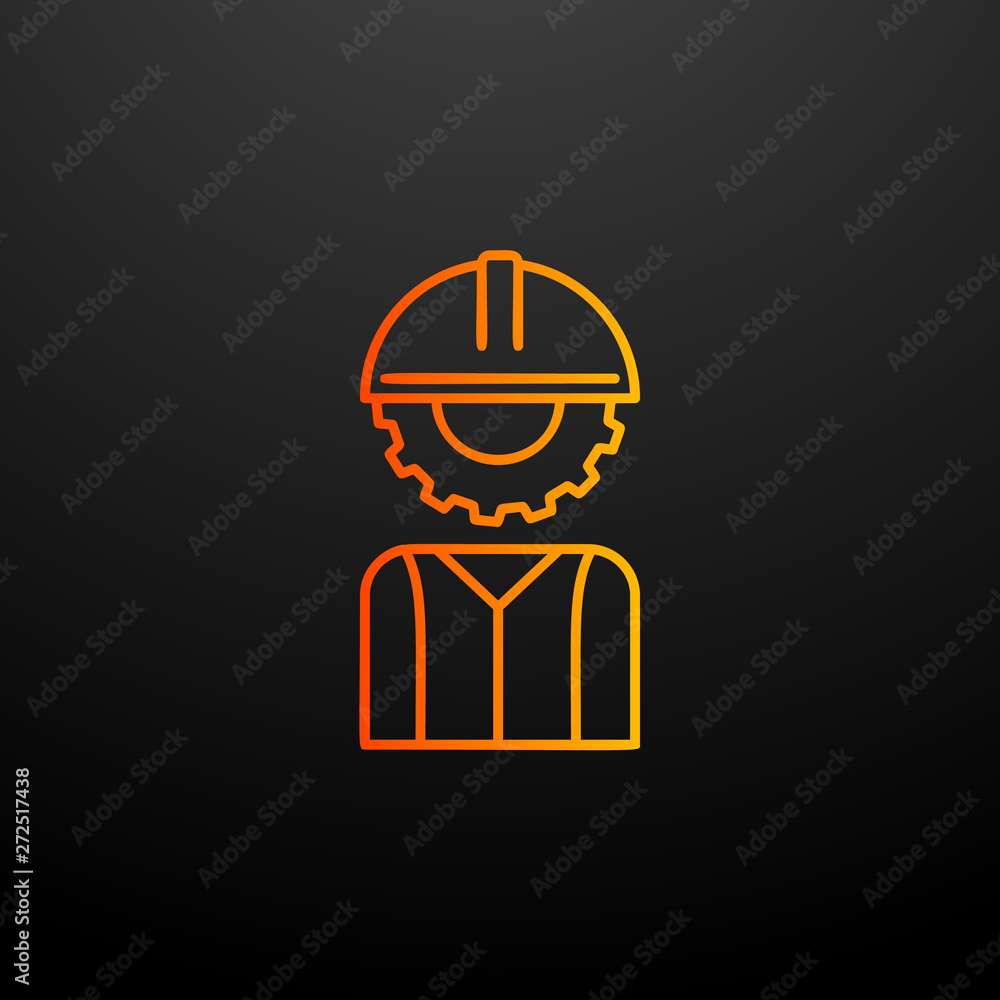 Poster human head mechanism nolan icon. elements of automation set. simple icon for websites, web design, m
