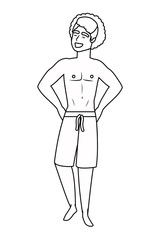 Boy with summer swimwear design