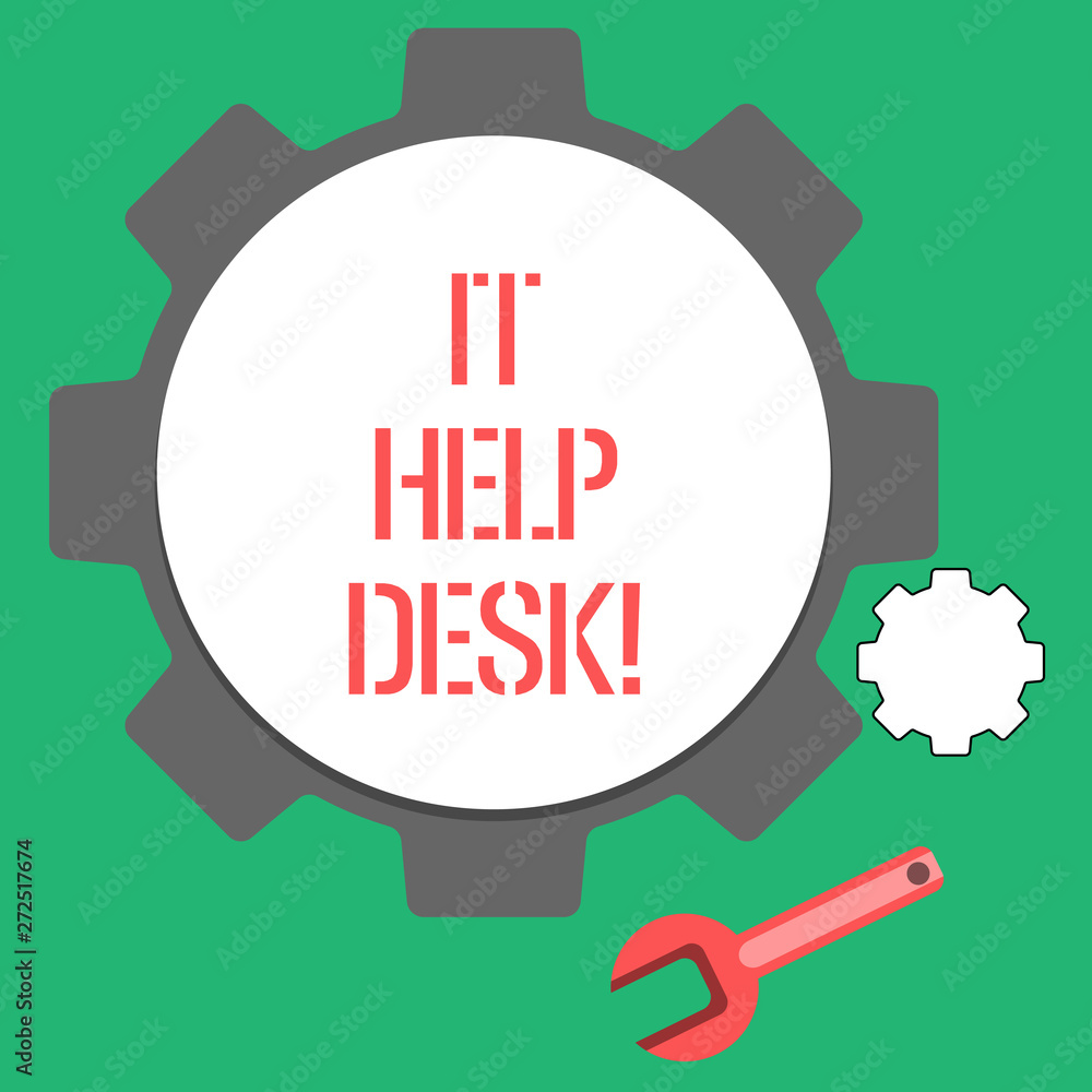 Poster text sign showing it help desk. conceptual photo online support assistance helping showing with tech