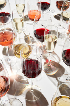 Glassware of different size and shape.