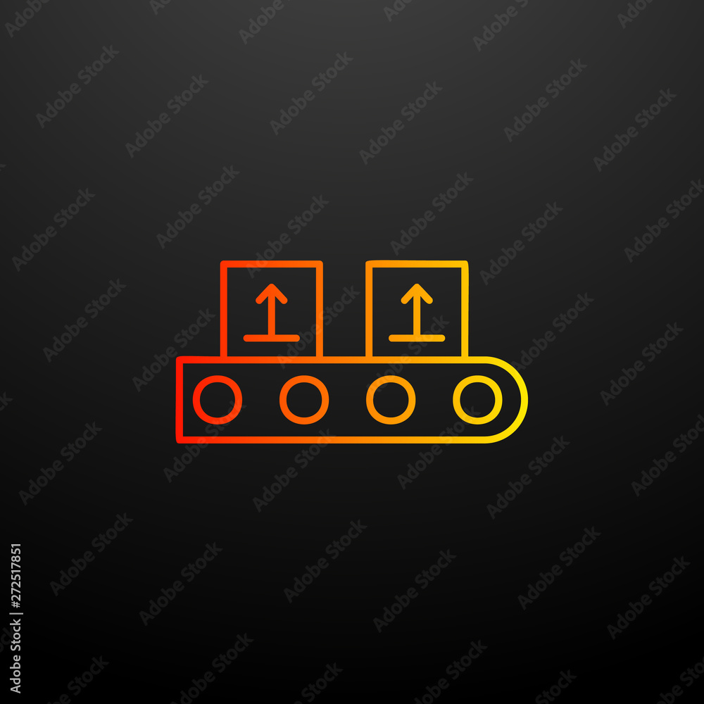 Poster packing production line nolan icon. elements of automation set. simple icon for websites, web design