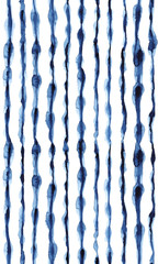 Lignes verticales bleu indigo. Modèle sans couture abstrait aquarelle