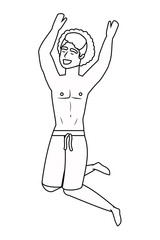 Boy with summer swimwear design