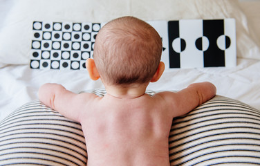 Young Baby Studies High Contrast Pictures