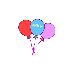 Balloons, pride day icon. Element of color world pride day icon. Premium quality graphic design icon. Signs and symbols collection icon