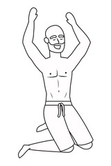 Boy with summer swimwear design