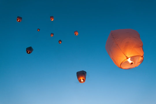 Lantern in sky