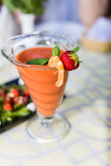 Sweet desert with sea food and berries