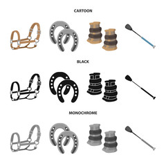 Isolated object of equipment and riding symbol. Collection of equipment and competition vector icon for stock.