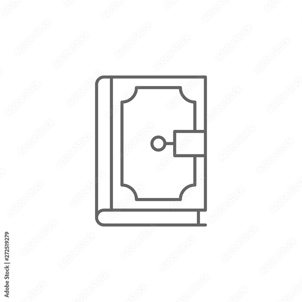 Poster medieval, book icon. element of medieval period icon. thin line icon for website design and developm
