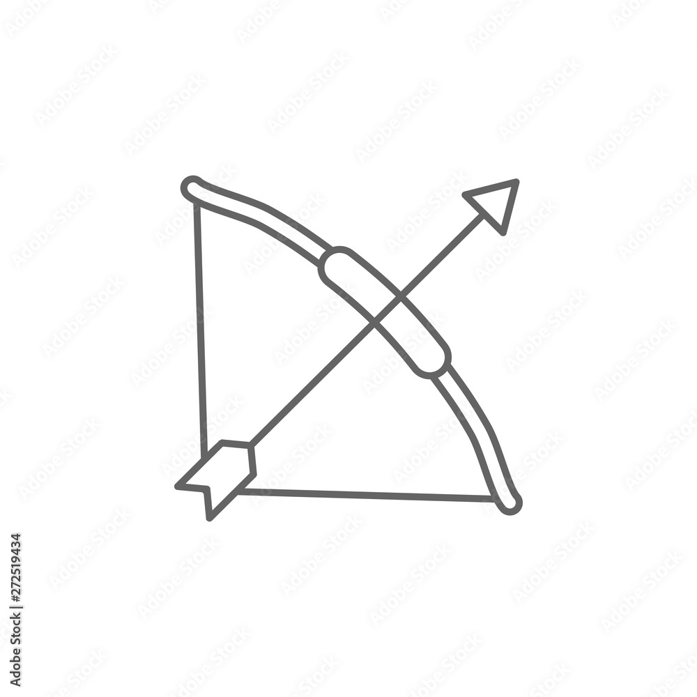 Poster medieval, bow icon. element of medieval period icon. thin line icon for website design and developme