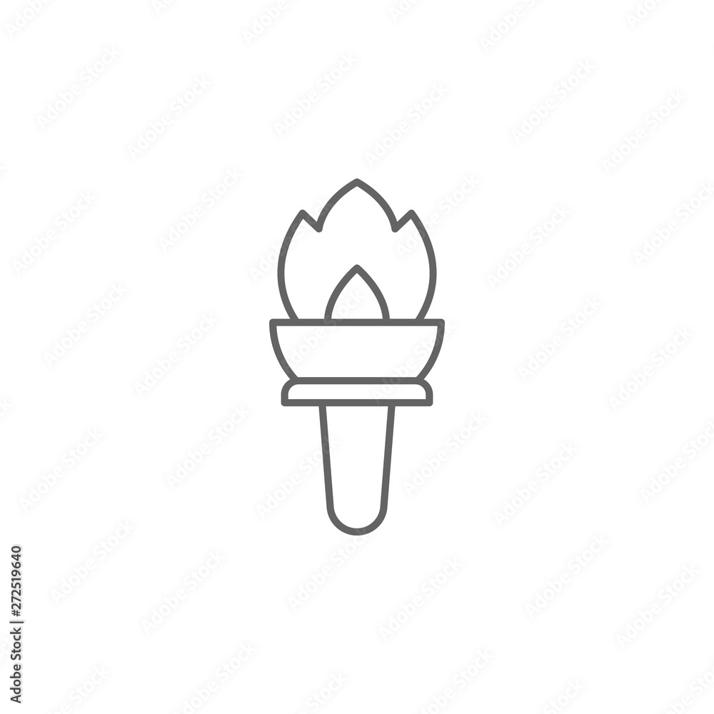 Poster medieval, torch icon. element of medieval period icon. thin line icon for website design and develop
