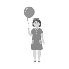 Vector illustration of girl  and kid sign. Set of girl  and young vector icon for stock.