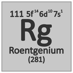 Periodic table element roentgenium icon.