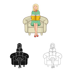 Isolated object of posture and mood sign. Set of posture and female stock vector illustration.