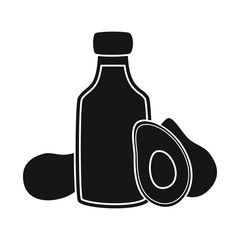 Isolated object of avocado  and product sign. Set of avocado  and green  vector icon for stock.